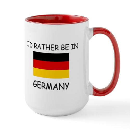 White/Red Inside - I'd Rather Be In Germany Large Mug