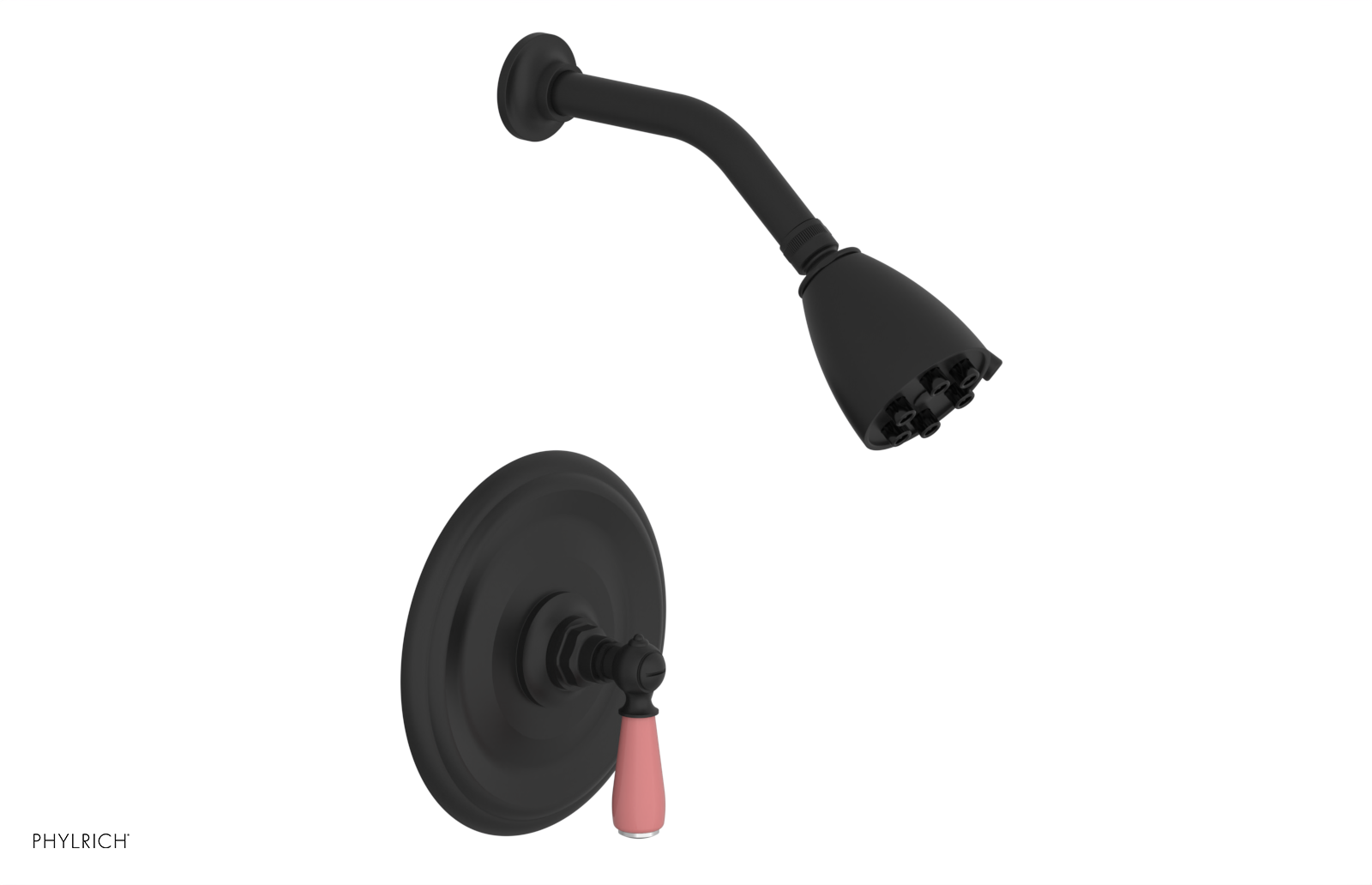 Jamestown Pressure Balance Shower Set with Lever Handle & Pink Accents - 165 22 - Perfect for Modern Bathrooms & Spa-Like Showers