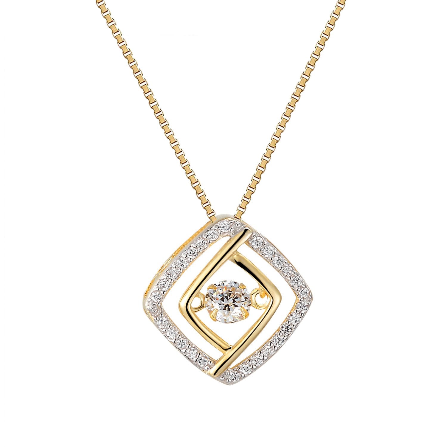 Stunning Round Solitaire Cushion Cut Silver Pendant Necklace - Elegant Jewelry Gift for Women, Perfect for Weddings, Anniversaries & Special Occasions