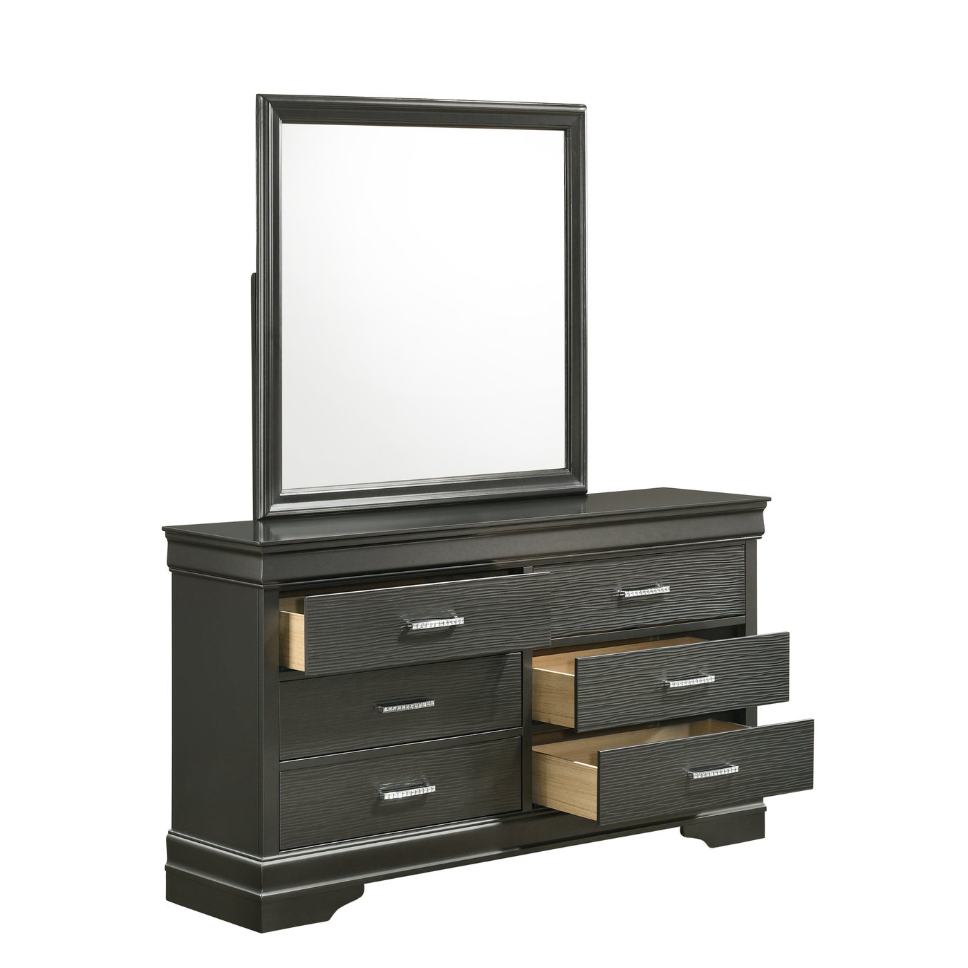 Modern Brooklyn Style Bedroom Dresser with Mirror - Elegant Wooden Chest of Drawers for Bedroom Storage - Perfect for Home Decor, Master Bedroom & Guest Room Organization