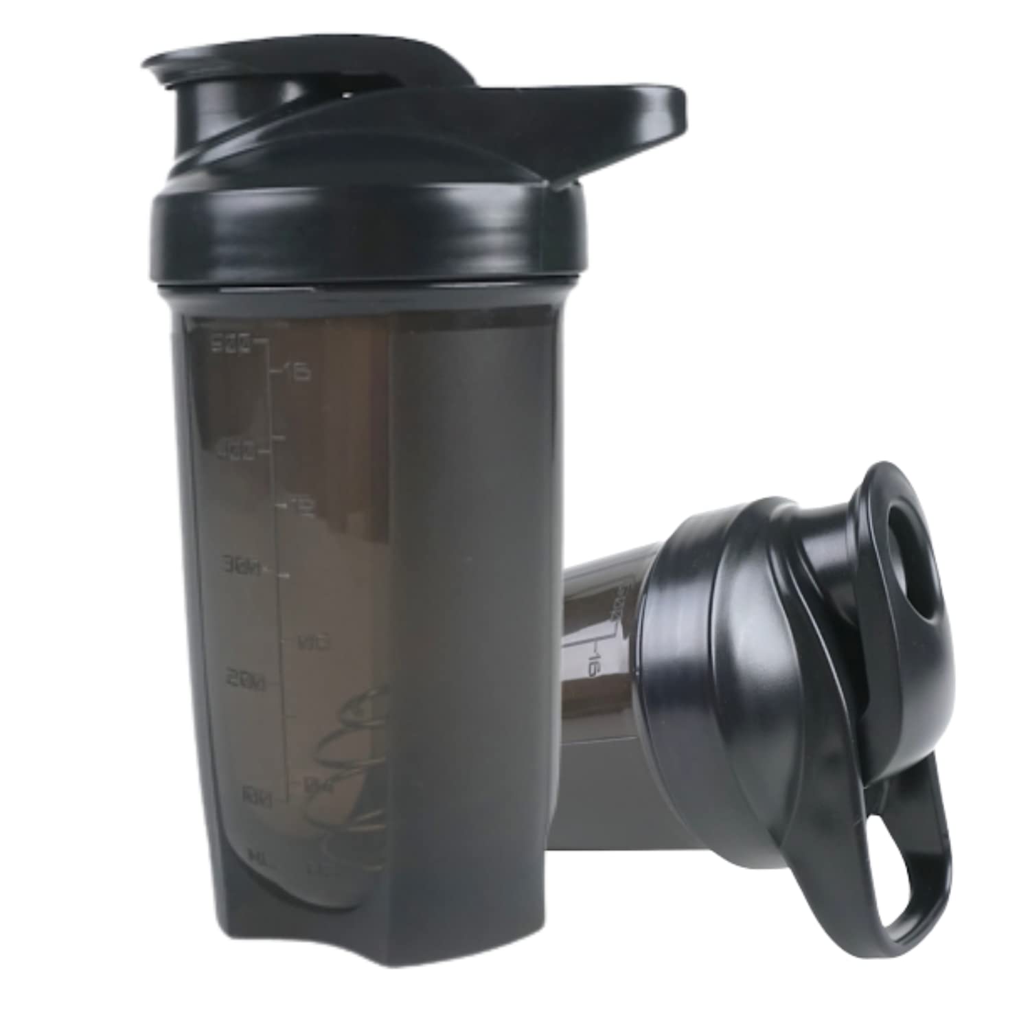 IHTISAB 20oz Blender Protein Shaker Bottle with Wire Whisk Ball - BPA Free, Dishwasher Safe Shaker Cup for Protein Powder, Pre & Post Workout, Smoothies & Cocktails - Perfect for Gym, Fitness & Travel - Black