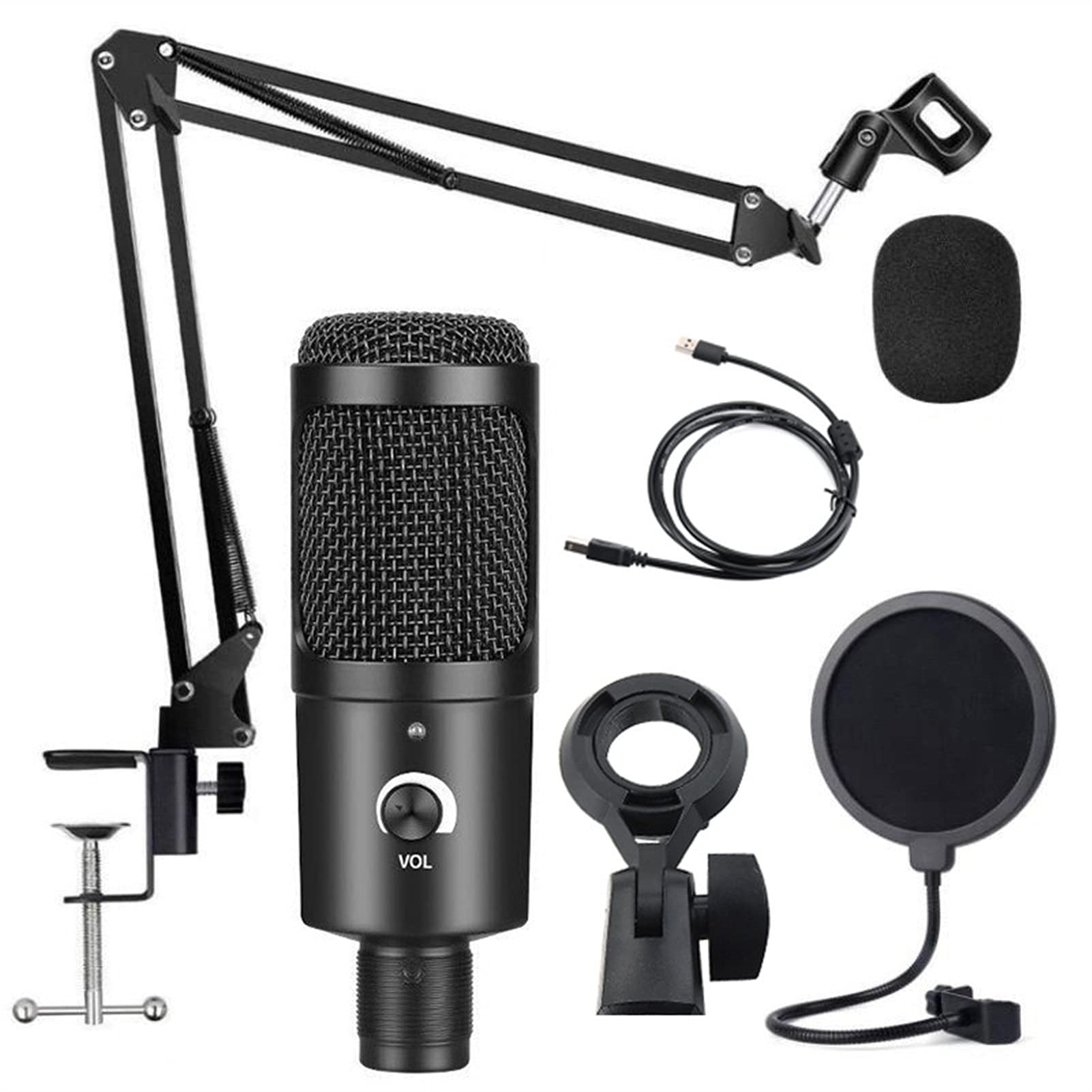 Professional BM800 Microphone Stand with Scissor Arm, Tripod & Shock Mount - Adjustable Desktop Mic Holder for Podcasting, Streaming & Recording (Color: AL001 4) - Perfect for Home Studios, Gaming Setups & Voice Overs