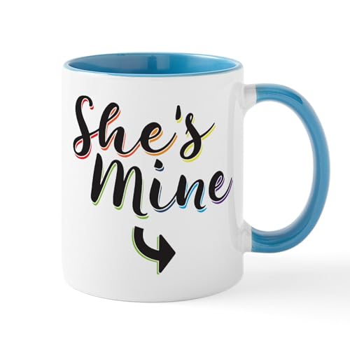 White/Blue Inside - She's Mine Gay Pride Mug