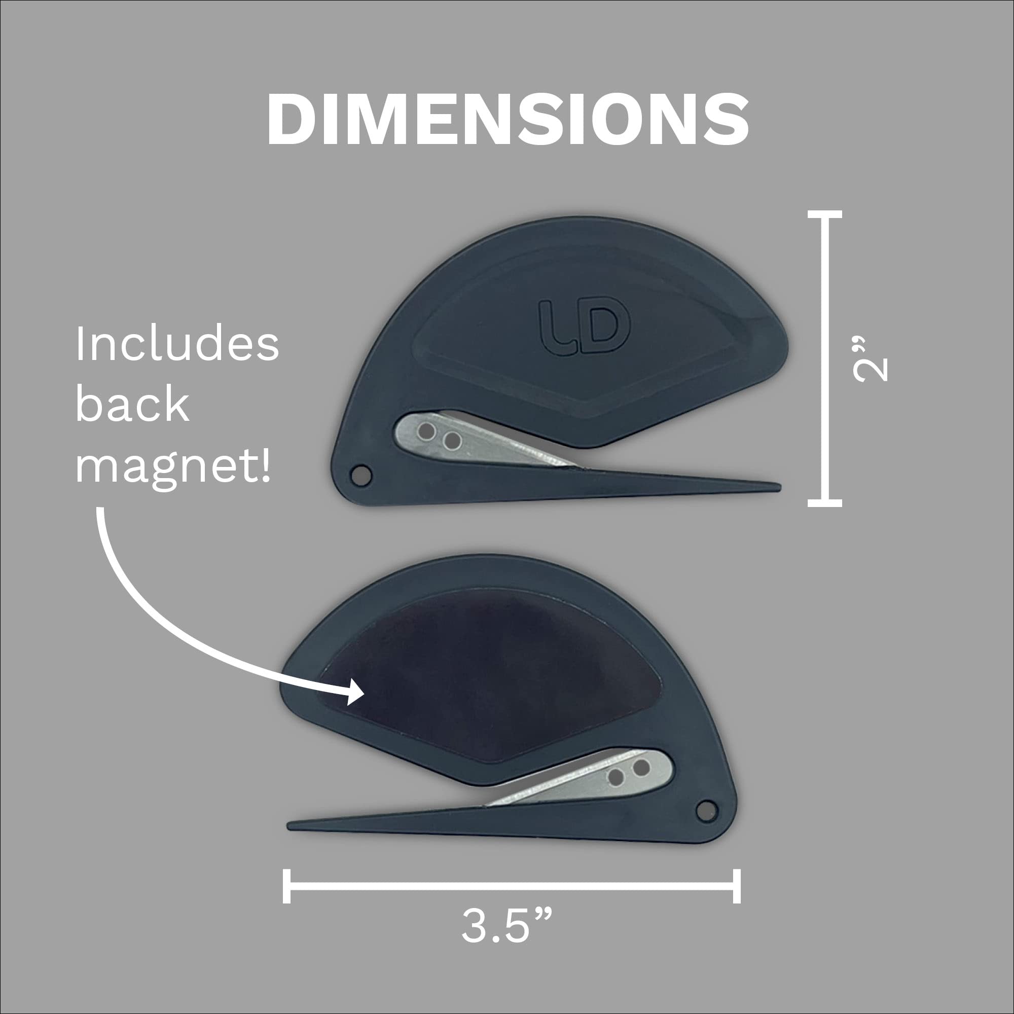 Magnetic Letter Openers - Black Desk Organizer for Office & Home