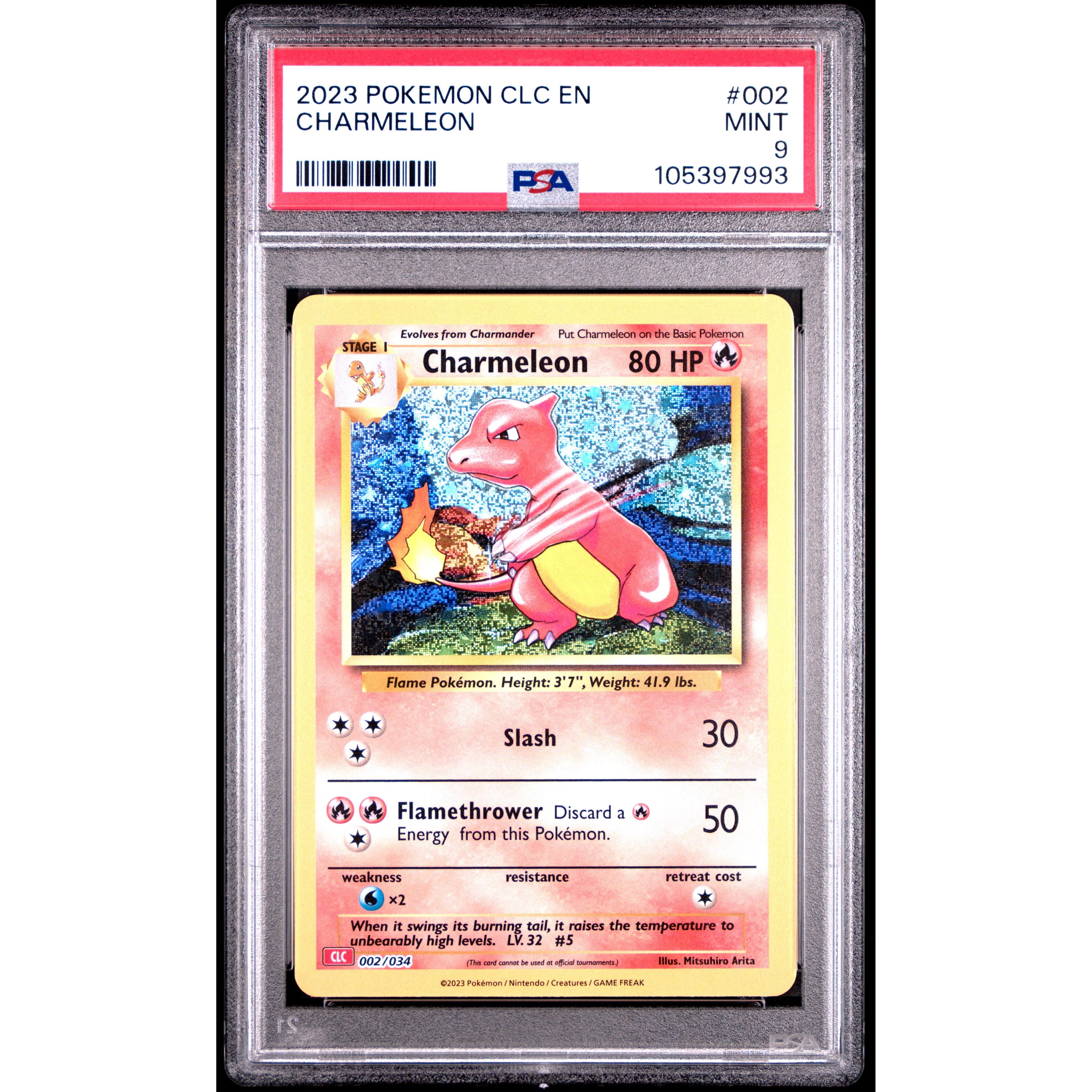 2023 Pokemon Classic Collection Charmeleon 002/034 PSA 9 Graded Card - Rare Trading Card for Collectors & Investors | Perfect for Pokemon TCG Fans, Gaming Enthusiasts & Gift Giving