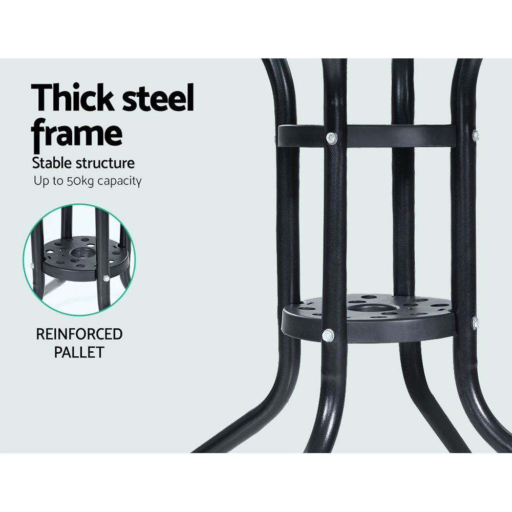 3-Piece Bistro Set Outdoor Patio Furniture - Rattan Table & Chairs with Cushions - Perfect for Garden, Balcony, Backyard Dining & Relaxation