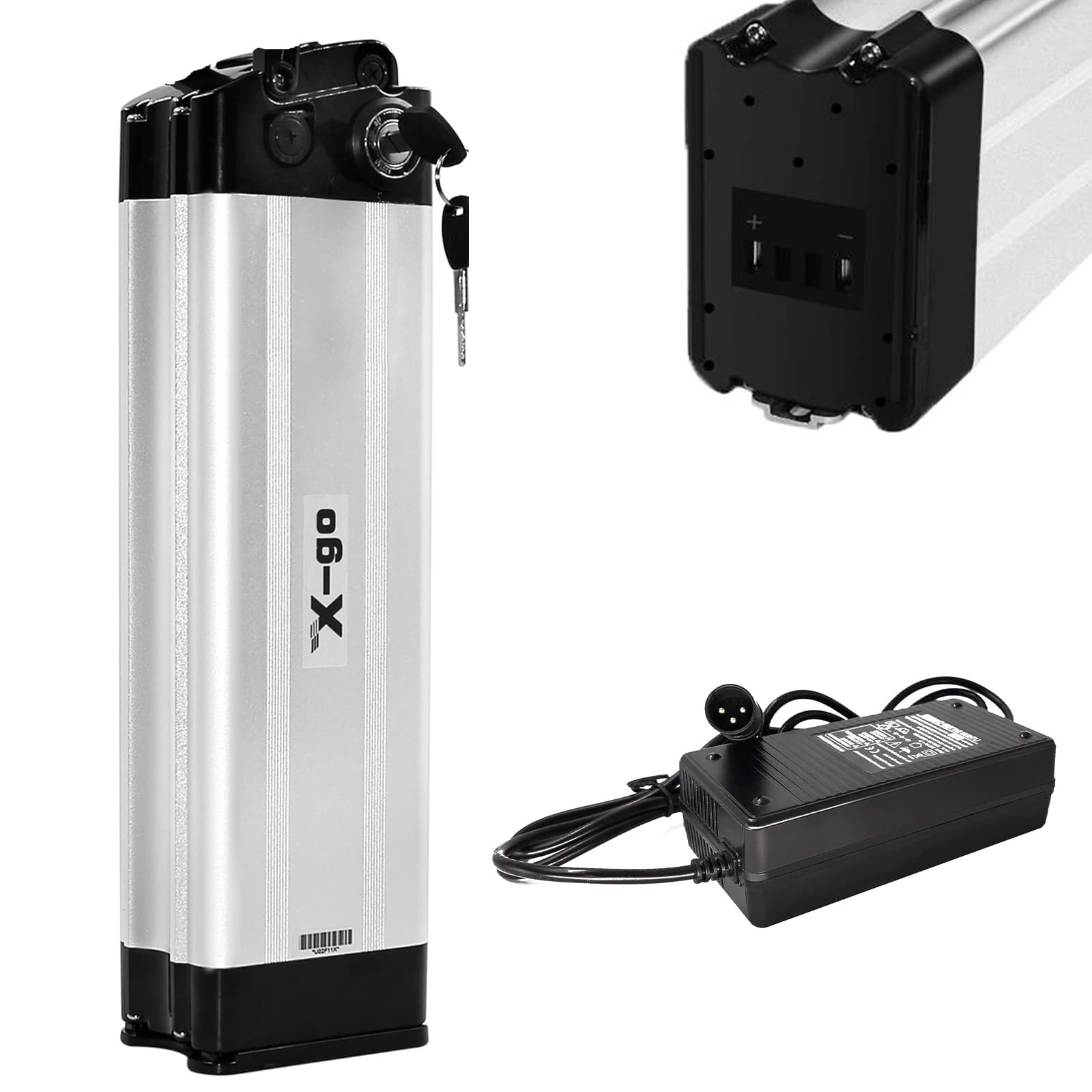 48V 12AH/13AH Lithium Li-ion Ebike Battery Pack with Charger & Safety Lock - Compatible with 250W-750W Folding Electric Bicycles | Perfect for Commuting, Mountain Biking & Urban Riding