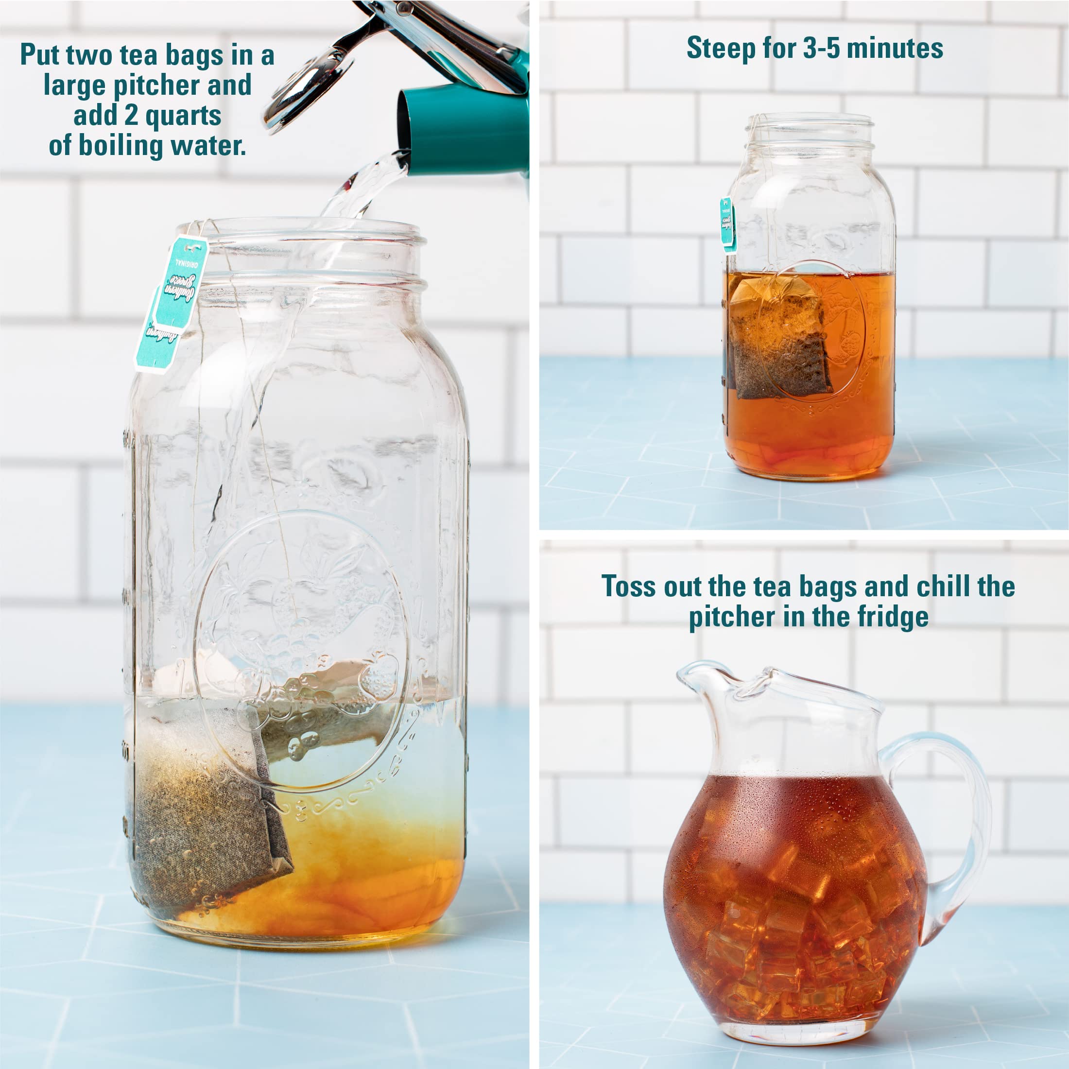 Southern Breeze Hot Brew Sweet Tea Variety Pack - Zero Sugar, Zero Carbs, 22 Family Size Tea Bags (Original, Peach, Raspberry, Lemon) - Perfect for Iced Tea, Summer Drinks & Healthy Beverages at Home or Office