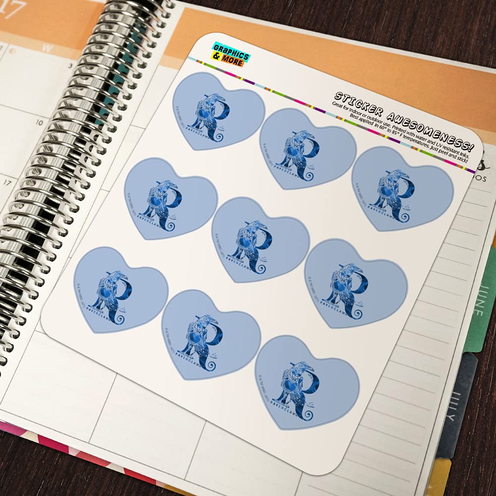 Harry Potter Ravenclaw Heart-Shaped Planner Stickers - Scrapbook & Calendar Decorative Stickers for Journaling, DIY Crafts, and School Supplies | Perfect for Bullet Journals, Planners, and Scrapbooking Projects