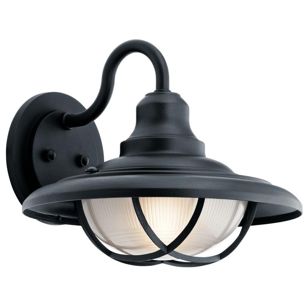Kichler 49693BKT Modern One Light Outdoor Wall Mount Sconce - Perfect for Porch, Patio, and Entryway Lighting