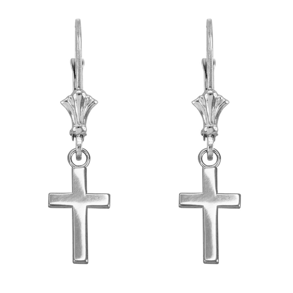 Mini Cross Dangle Earrings - Polished 925 Sterling Silver Jewelry for Women | Perfect for Church, Weddings & Everyday Wear