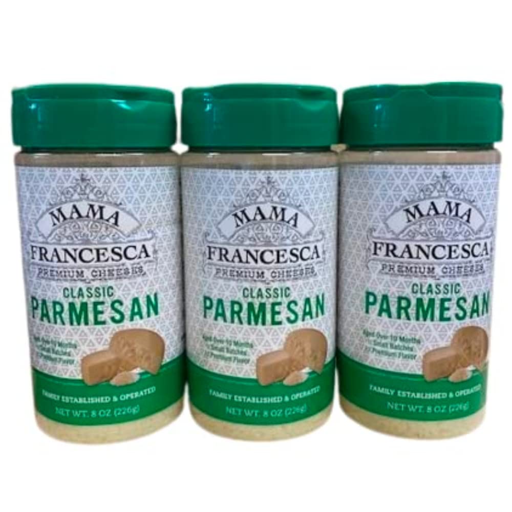 Premium Grated Parmesan Cheese - 3 Pack (8oz Each) | Non-GMO, Gluten-Free | Perfect for Pasta, Pizza & Salads