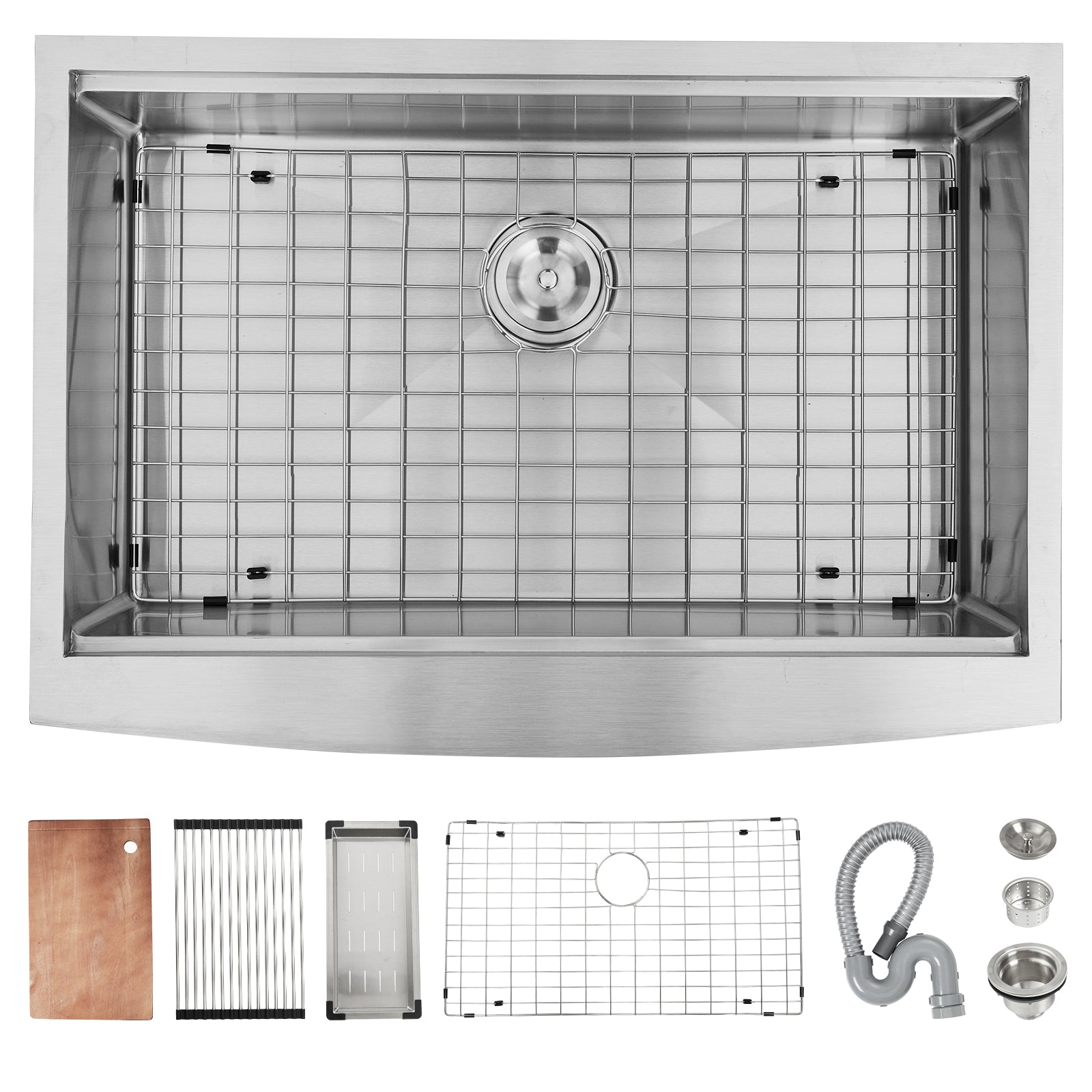 GARVEE 30 Inch Farmhouse Apron Front Kitchen Sink - 30x20 Stainless Steel Single Bowl Workstation Sink with Accessories | 16 Gauge Deep Basin for Modern Farmhouse, Rustic & Contemporary Kitchens | Perfect for Meal Prep, Washing Large Pots & Entertaining