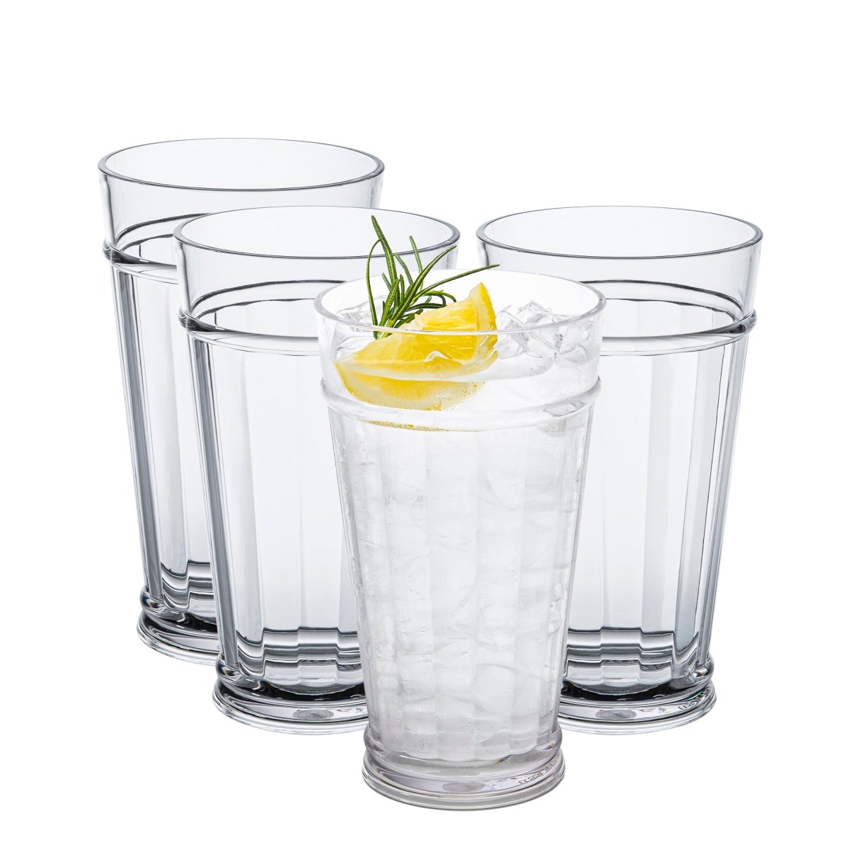 21oz Liberty Highball Tumbler Set - 4 Piece Stainless Steel Insulated Cups with Lids & Straws for Iced Coffee, Smoothies, and Cold Drinks | Perfect for Home, Office, and Outdoor Use
