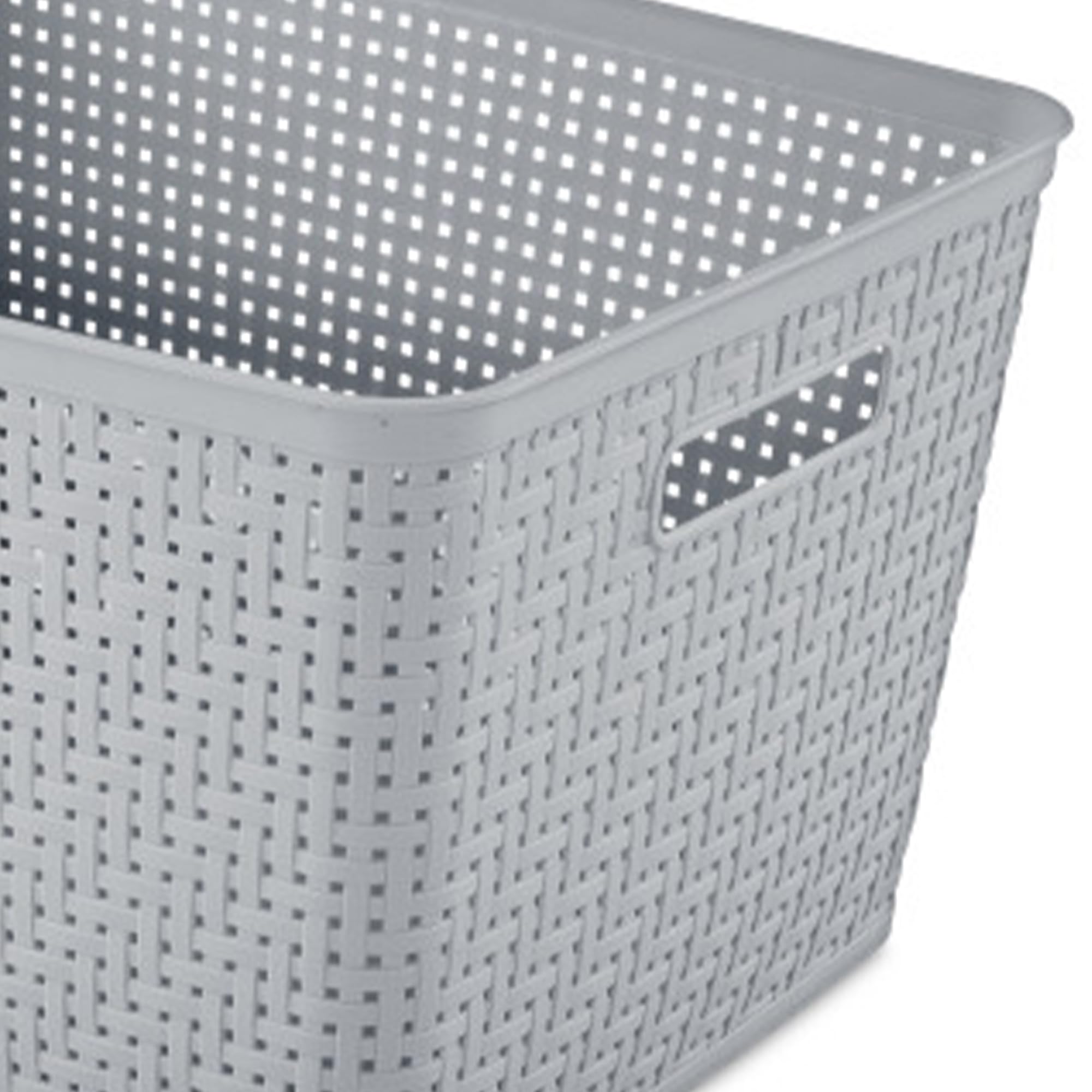 Sterilite 24-Pack Plastic Storage Bins with Lids - Clear Organizing Containers for Home, Office & Closet - Stackable Tall Baskets for Toys, Clothes & Household Items (Cement Gray)