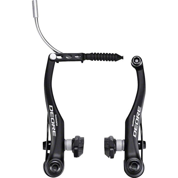 Shimano Deore BR-T610 V-Brake Set - Front & Rear Bicycle Brakes (90mm, Black) | Perfect for Mountain Bikes & Commuter Cycling