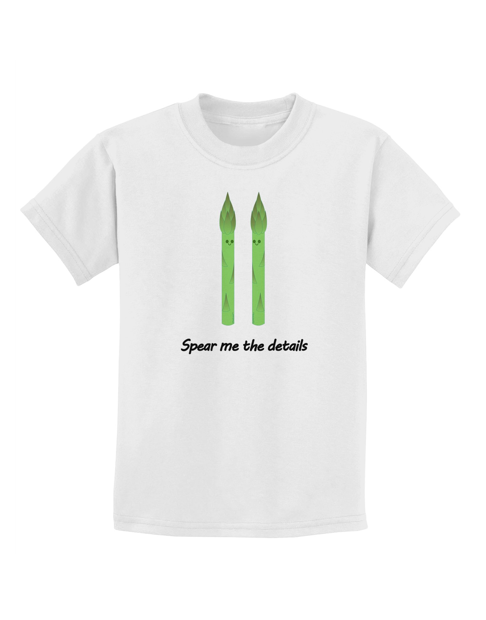 TooLoud Asparagus Spear Me The Details Funny Kids T-Shirt - Cute Vegetable Graphic Tee for Boys & Girls - Perfect for School, Playdates & Family Outings