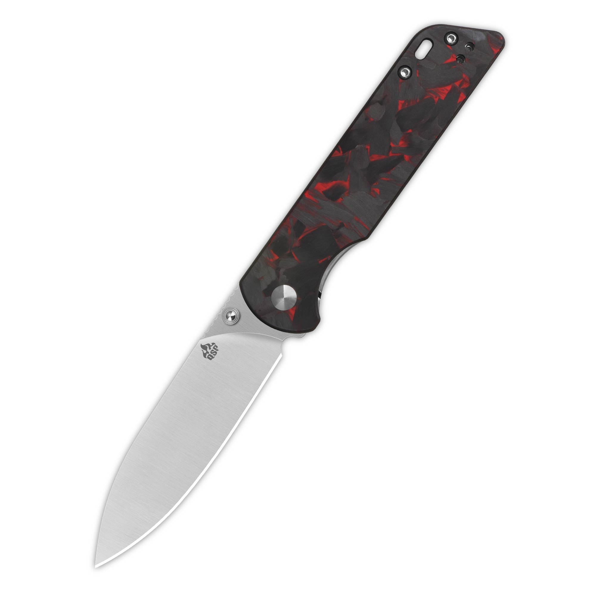 QSP Parrot V2 Liner Lock Pocket Knife - D2 Steel Blade with Shredded Carbon Fiber & G10 Handle - Smooth Ball Bearing Opening - Perfect for EDC, Outdoor Adventures, Camping and Survival Gear