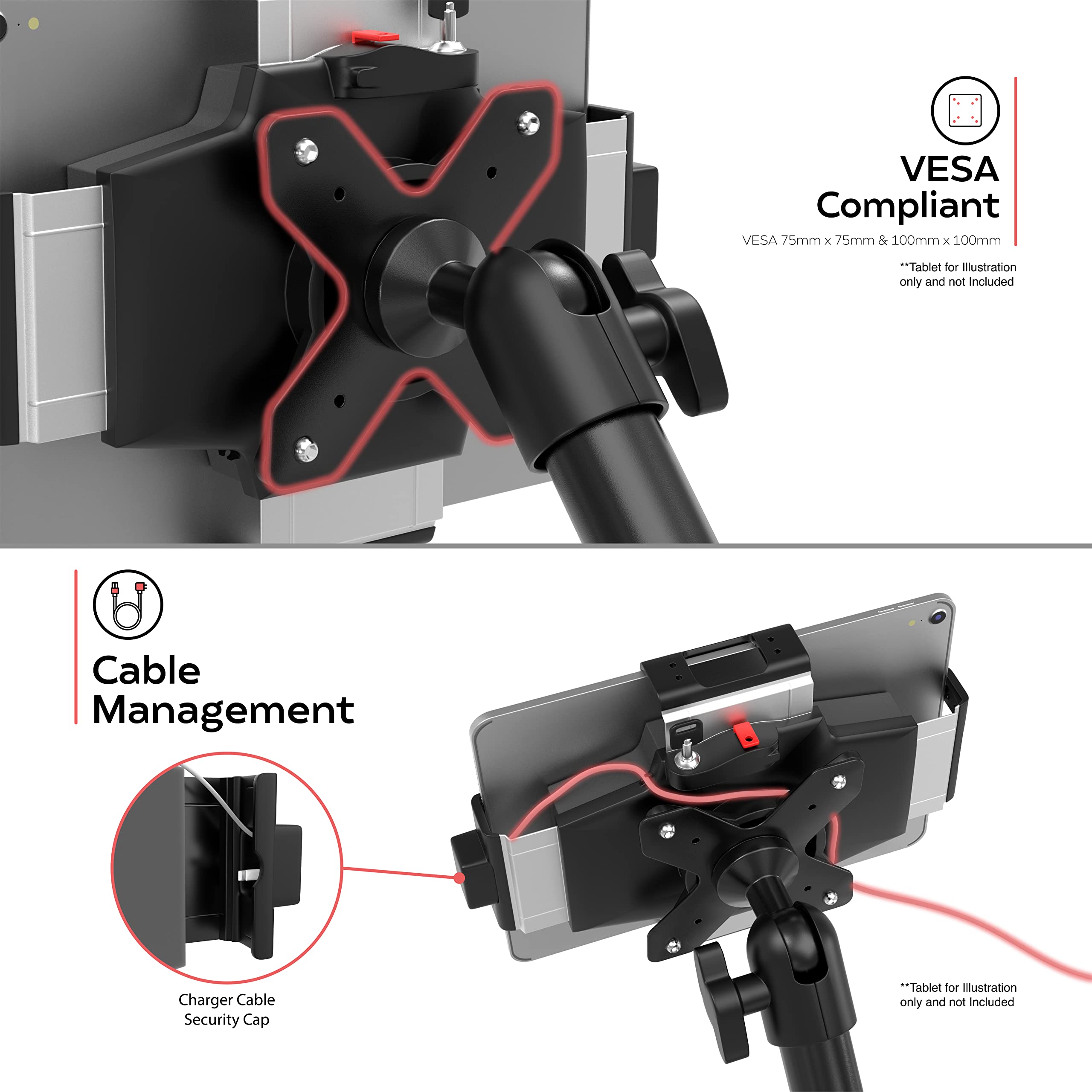 CTA Hands-Free Anti-Theft Tablet Mount for iPad Air 4 & iPad 7th/8th/9th Gen 10.2