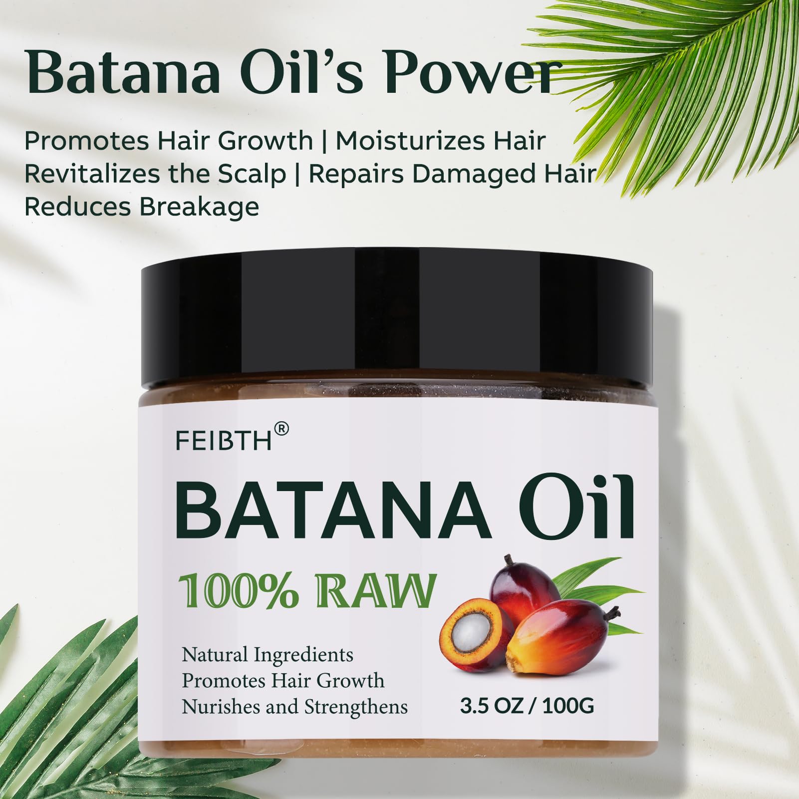Organic Batana Oil for Hair Growth & Thickness - 100% Pure Raw Batana Oil to Prevent Hair Loss & Stimulate Growth - Dr Sebi Approved Natural Hair Treatment - 100g Bottle for Daily Scalp & Hair Care