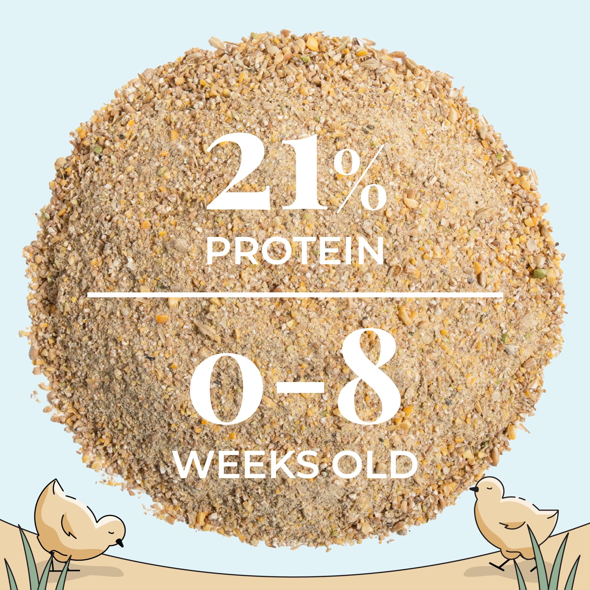 Organic Non-GMO Chicken Starter Feed - 21% Protein Corn & Soy Free Chick Mash - USA Grown Unmedicated Poultry Food (46 lbs) - Perfect for Raising Healthy Baby Chicks & Backyard Flocks