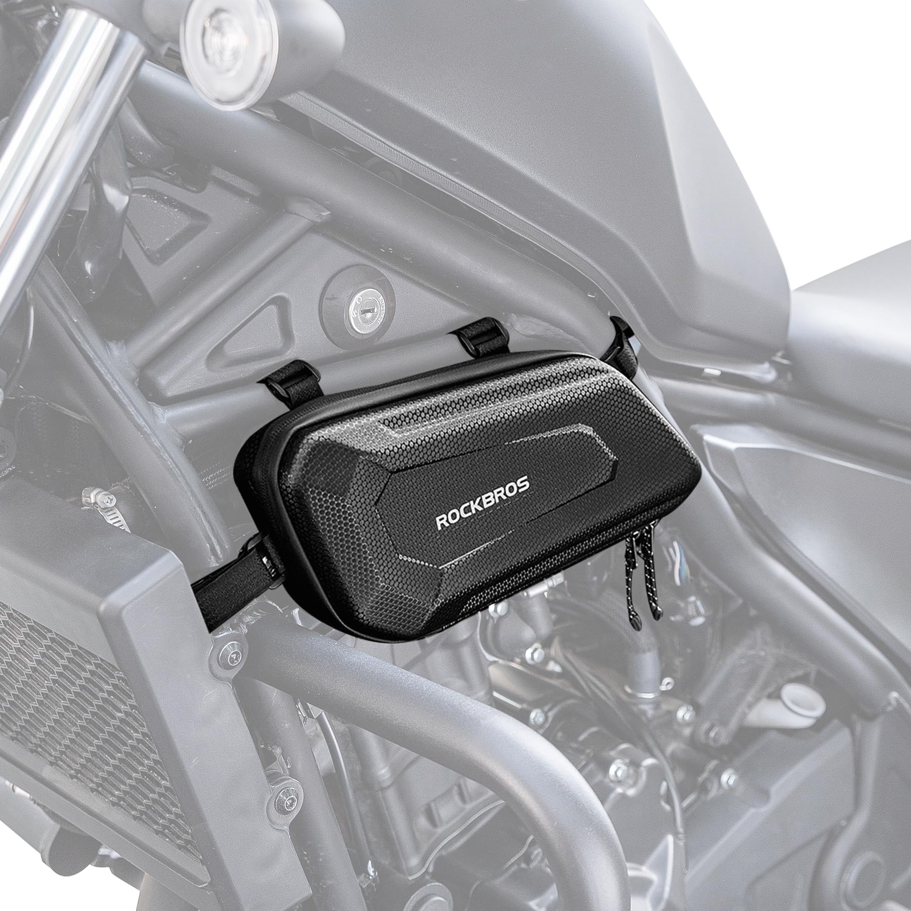 ROCKBROS Motorcycle Tool Bag - EVA Hard Shell Waterproof Triangle Side Storage Bag for Bikes | Durable Motorcycle Tail Bag for Riding Gear & Accessories - Perfect for Commuting, Touring & Off-Road Adventures