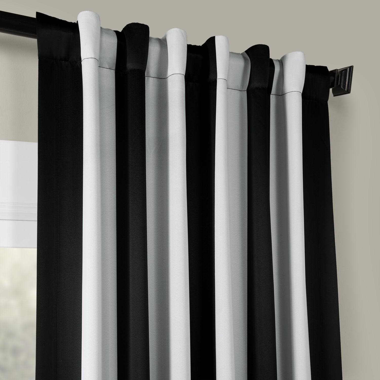 Black & White Striped Room Darkening Curtains for Bedroom - Light Blocking Window Drapes for Nursery, Living Room & Home Decor