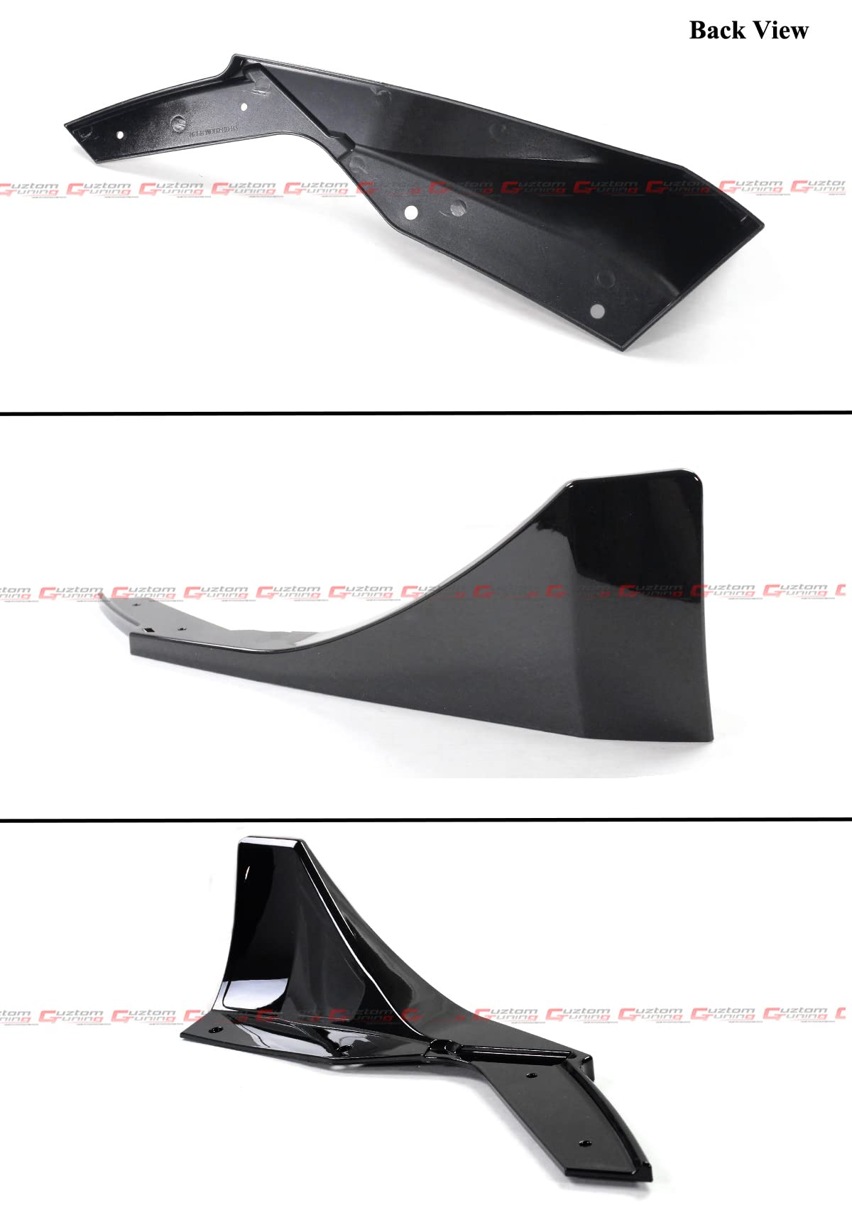 Gloss Black Shark Fin Rear Bumper Diffuser with Corner Extensions for 2017-2022 Tesla Model 3 - Performance Painted Car Body Kit - Enhance Aerodynamics & Sporty Style for Street Racing & Car Shows
