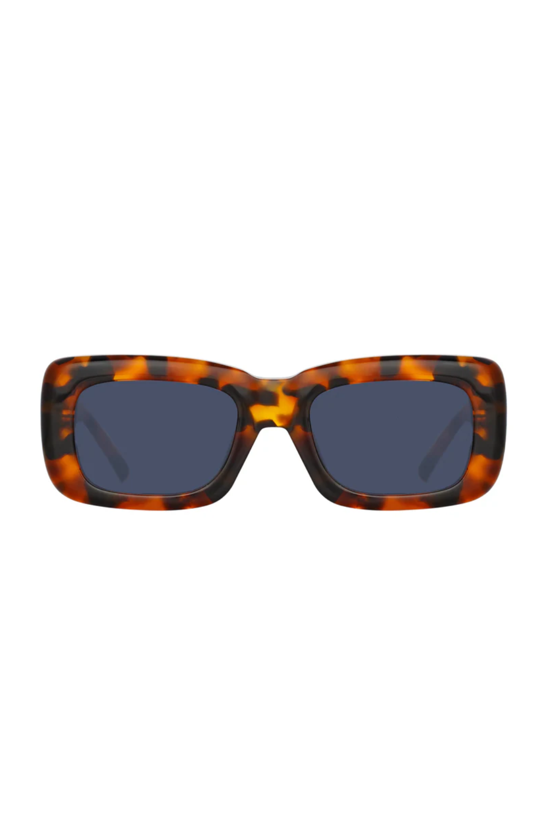 The Attico Marfa Rectangular Sunglasses - Tortoiseshell Frame & Blue Lenses for Women | UV Protection, Fashion Accessory for Beach, Driving & Outdoor Activities