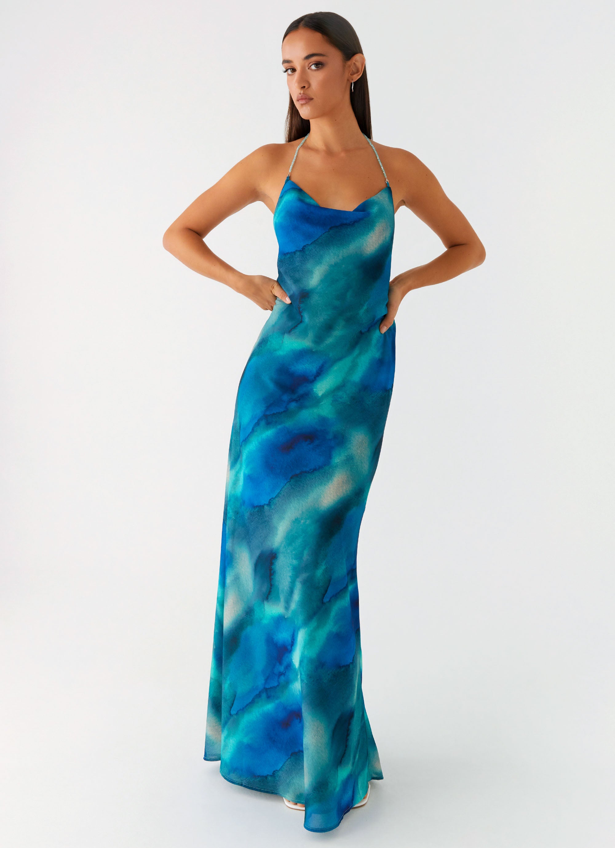 Journey Maxi Dress - Blue Tie Dye Flowy Boho Summer Dress for Women | Perfect for Beach Vacations, Music Festivals & Casual Outings
