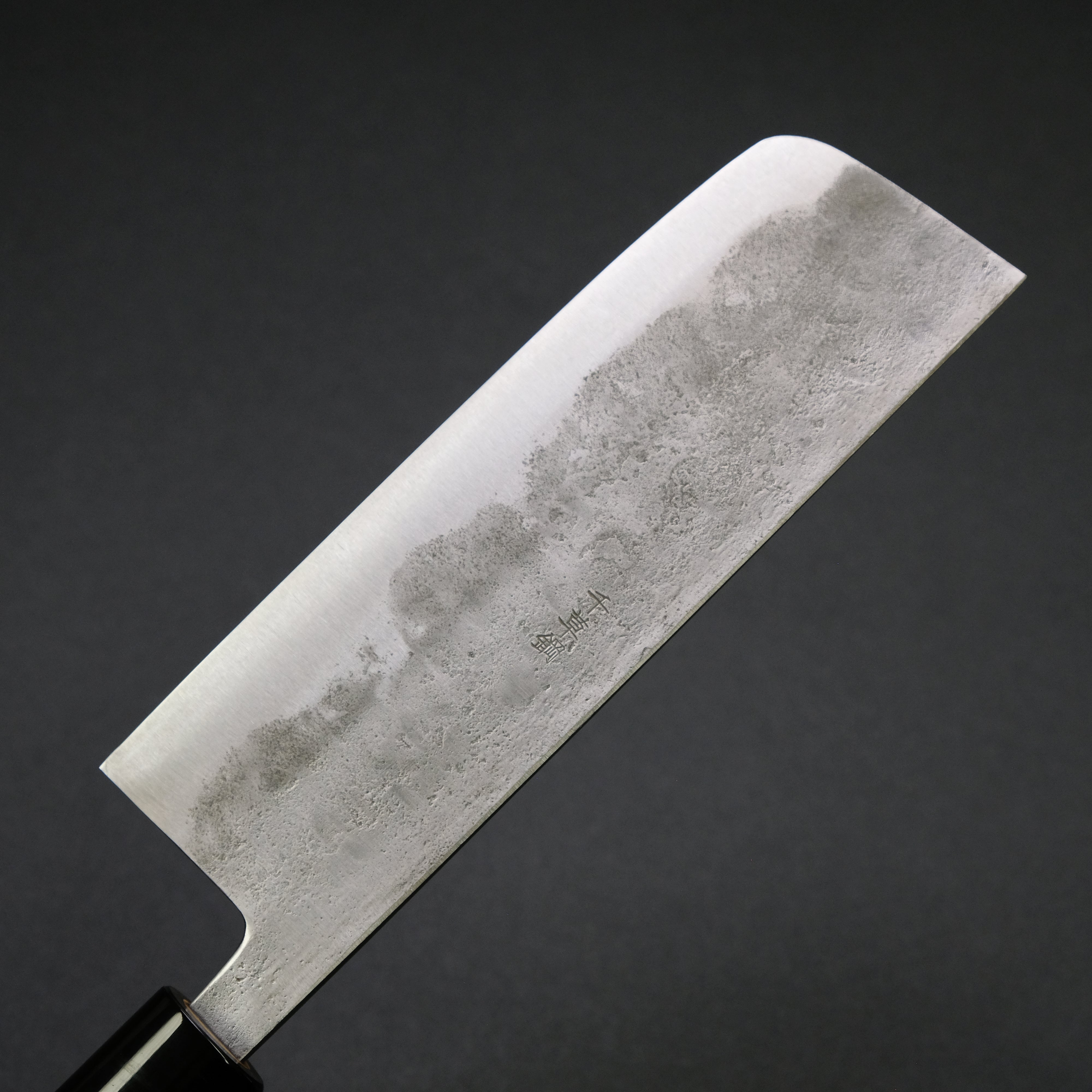 Premium Japanese Nakiri Knife 165mm - Morihei Hisamoto Blue Super Tsuchime Stainless Clad with Ho Wood Handle - Professional Chef Knife for Vegetable Chopping, Slicing & Food Prep in Kitchen