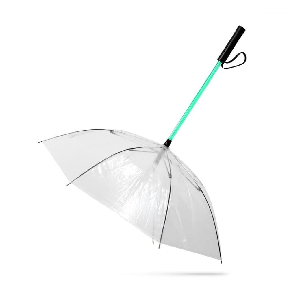 MIEDEON LED Pet Umbrella - Transparent Windproof Dog Umbrella for Rainy Walks