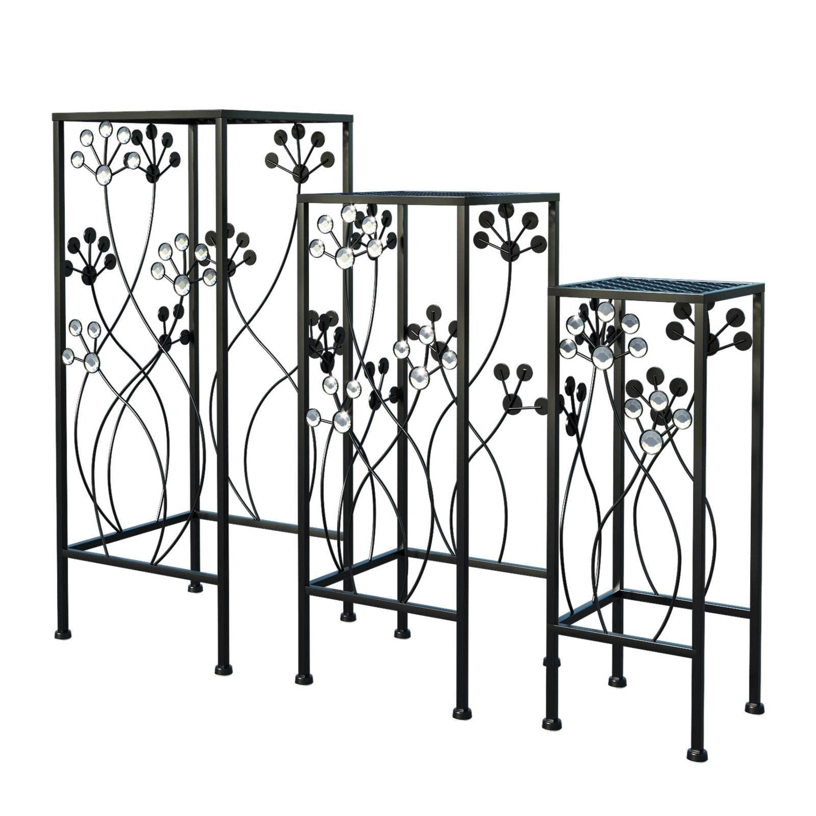 SAXTZDS 3-Tier Metal Plant Stand for Indoor & Outdoor Use - Heavy Duty Cast Iron Flower Pot Holder Shelf - Perfect for Balcony, Garden, Patio, and Home Decor