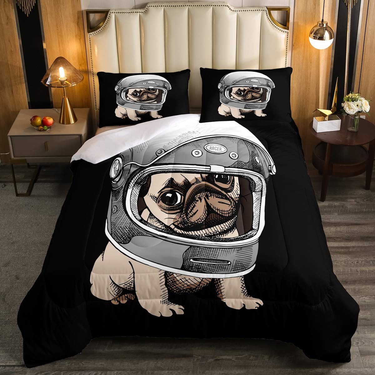 French Bulldog Bedding Set Full Size - Pet Theme Comforter for Kids & Teens - Cozy Bedroom Decor for Dog Lovers