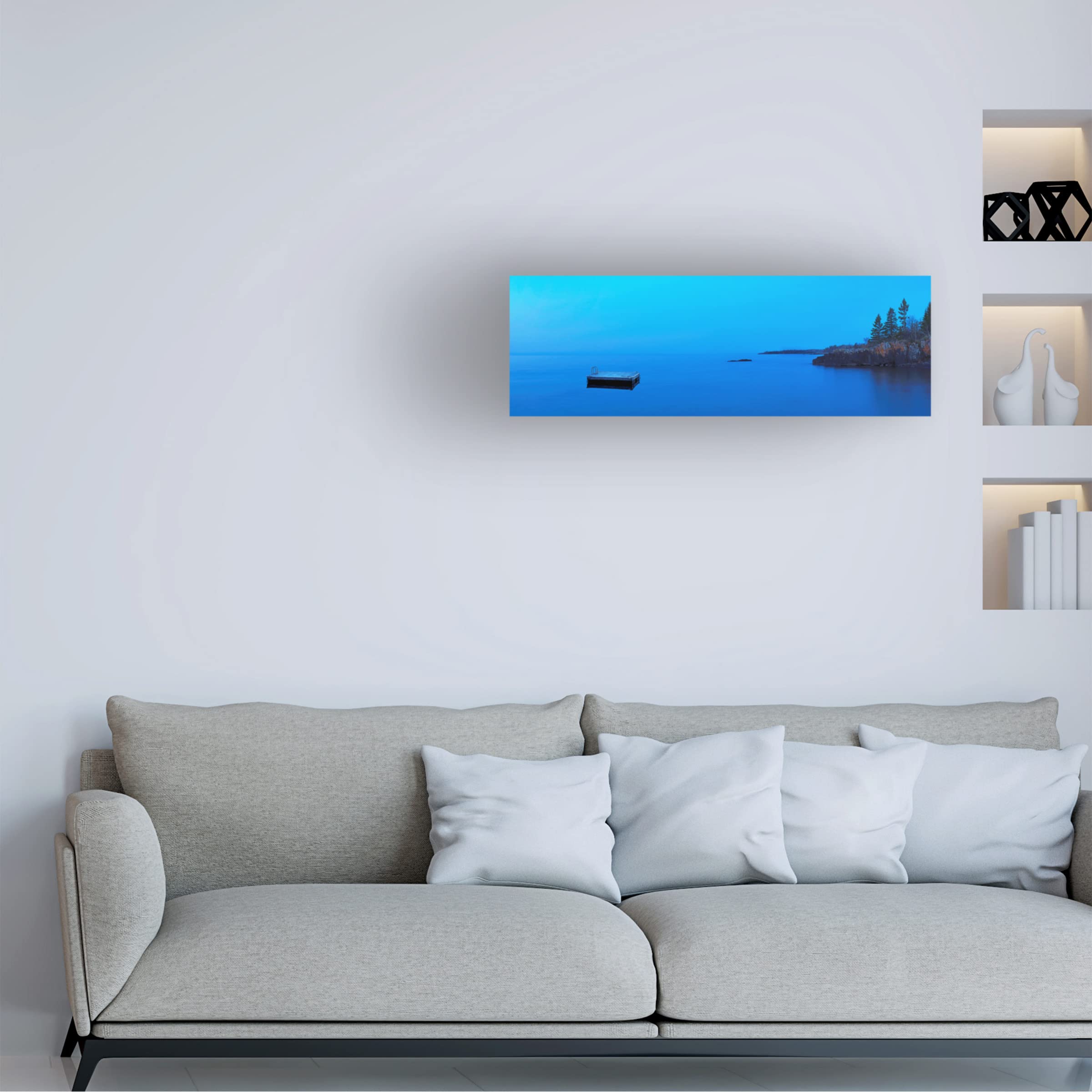Trademark Fine Art 'Lakescape Panorama X' Canvas Wall Art by James McLoughlin - Stunning Landscape Painting for Living Room, Bedroom & Office Decor