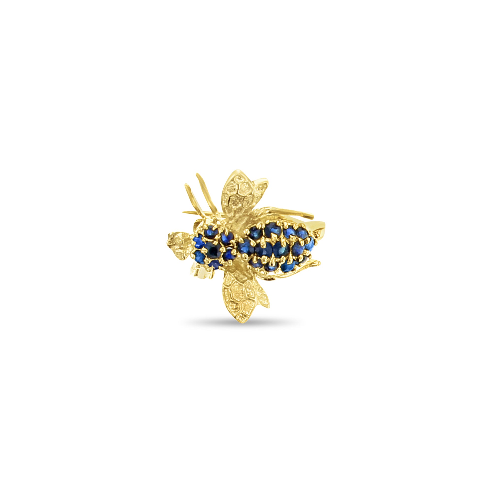 14k Yellow Gold Sapphire Bumble Bee Brooch Pin - Elegant Jewelry Gift for Women, Perfect for Weddings, Parties & Special Occasions