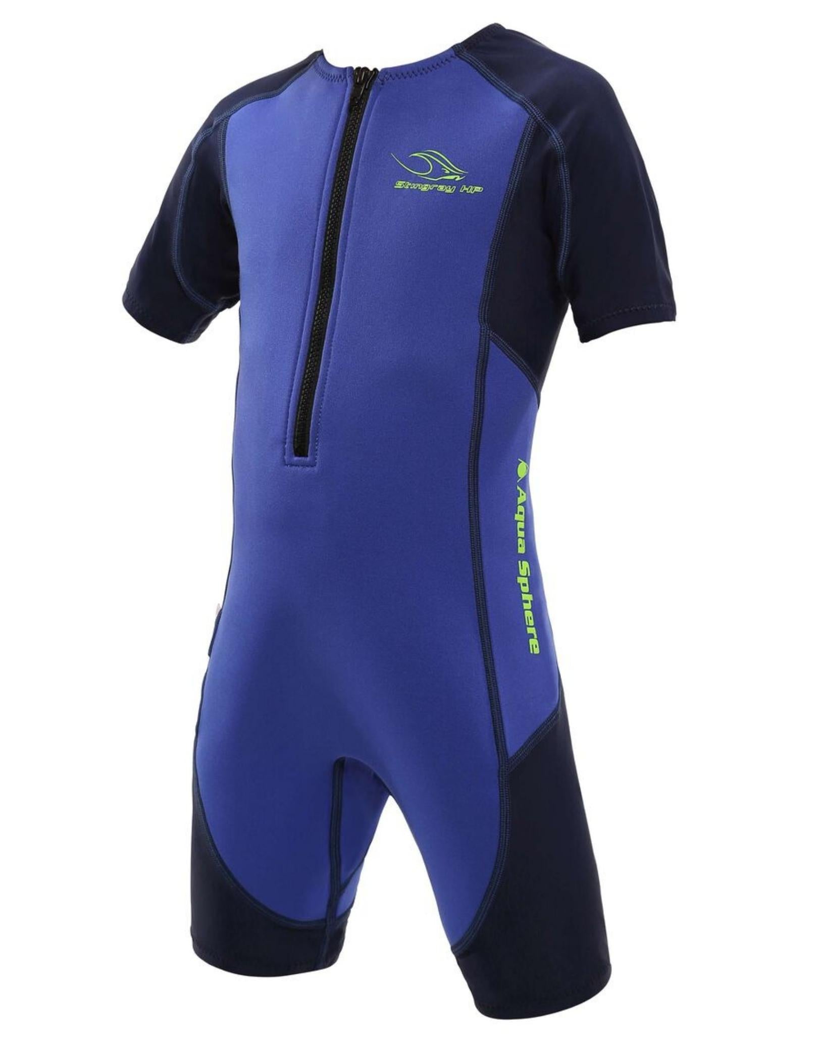 Stingray HP Short Sleeve Kids Wetsuit - Royal Blue/Navy - Perfect for Swimming, Surfing & Beach Activities
