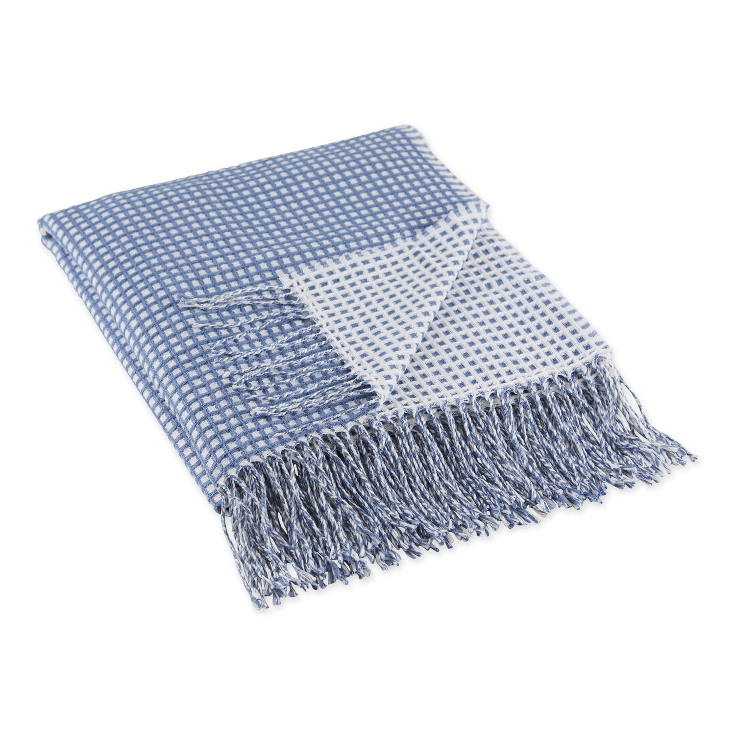 Soft DII Waffle Knit Throw Blanket 50x60 Inches - Cozy Stonewash Blue Blanket for Couch, Bed & Winter Warmth | Perfect Gift for Home Decor, Living Room & Cold Weather
