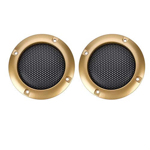 Metal Cold Rolled Steel Speaker Cover - Gold Audio Speaker Grille Protective Mesh Circle for Small & Car Speakers, Perfect for Home Theater and Car Audio Decoration