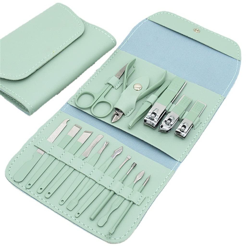 16-Piece Professional Nail Care Kit - Stainless Steel Nail Clippers, Cuticle Scissors, Manicure & Pedicure Tools for Dead Skin Removal (As Shown/One Size) - Perfect for Home Salon, Travel & Gift Giving