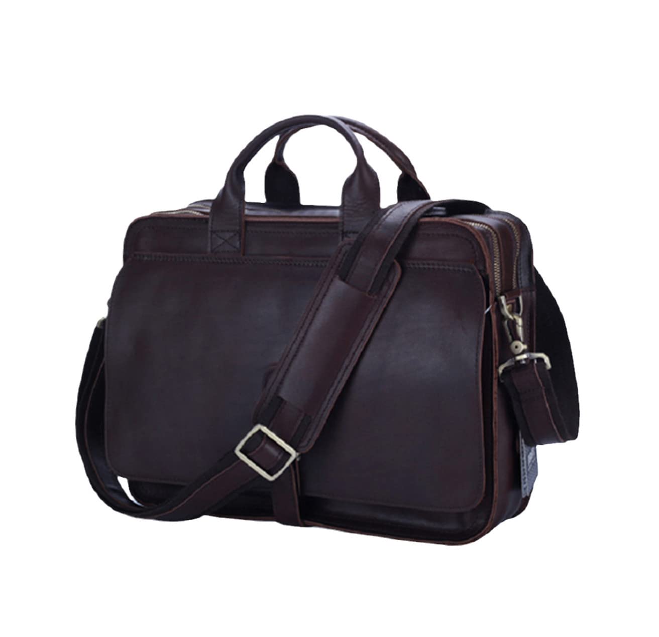 Premium Genuine Leather Men's Laptop Briefcase - Professional Business Portfolio Bag for Office & Travel - Stylish Work Bag for Documents, MacBook & Essentials