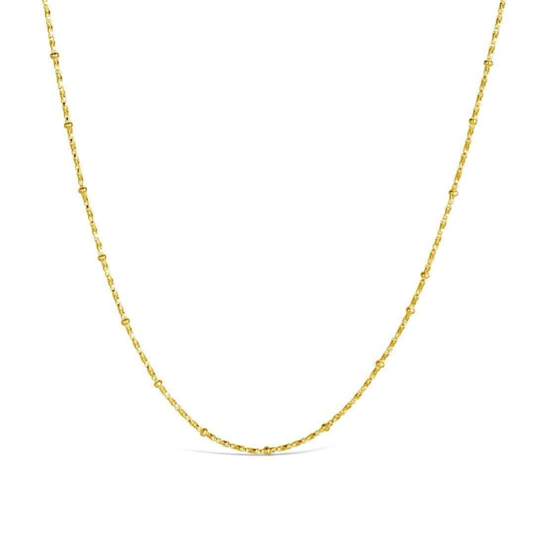 Elegant Gold Vermeil Beaded Chain Necklace - Perfect for Layering, Gifts & Special Occasions