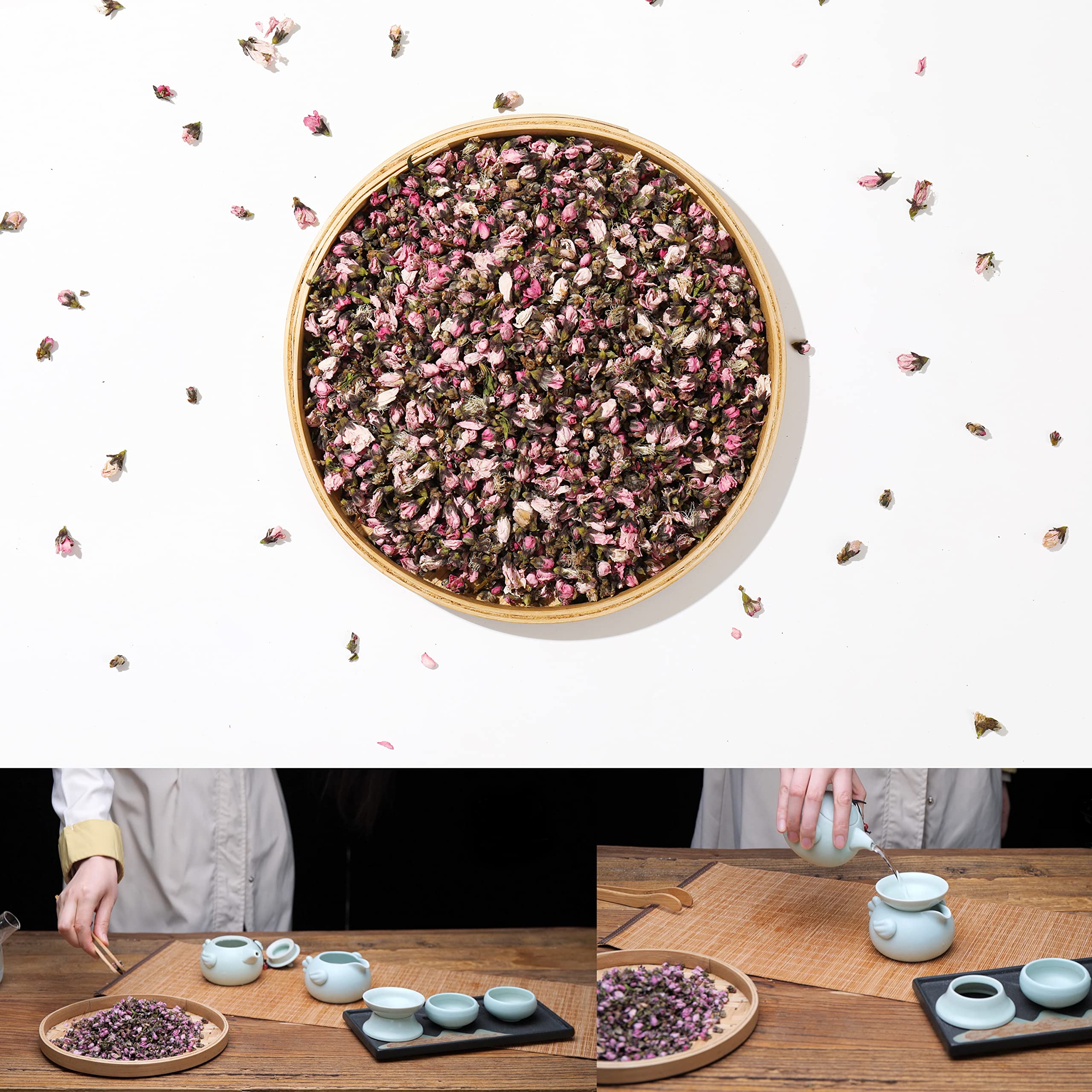 Peach Blossom Tea 250g - Dried Herbal Flowers for Hot/Cold Drinks & Cooking