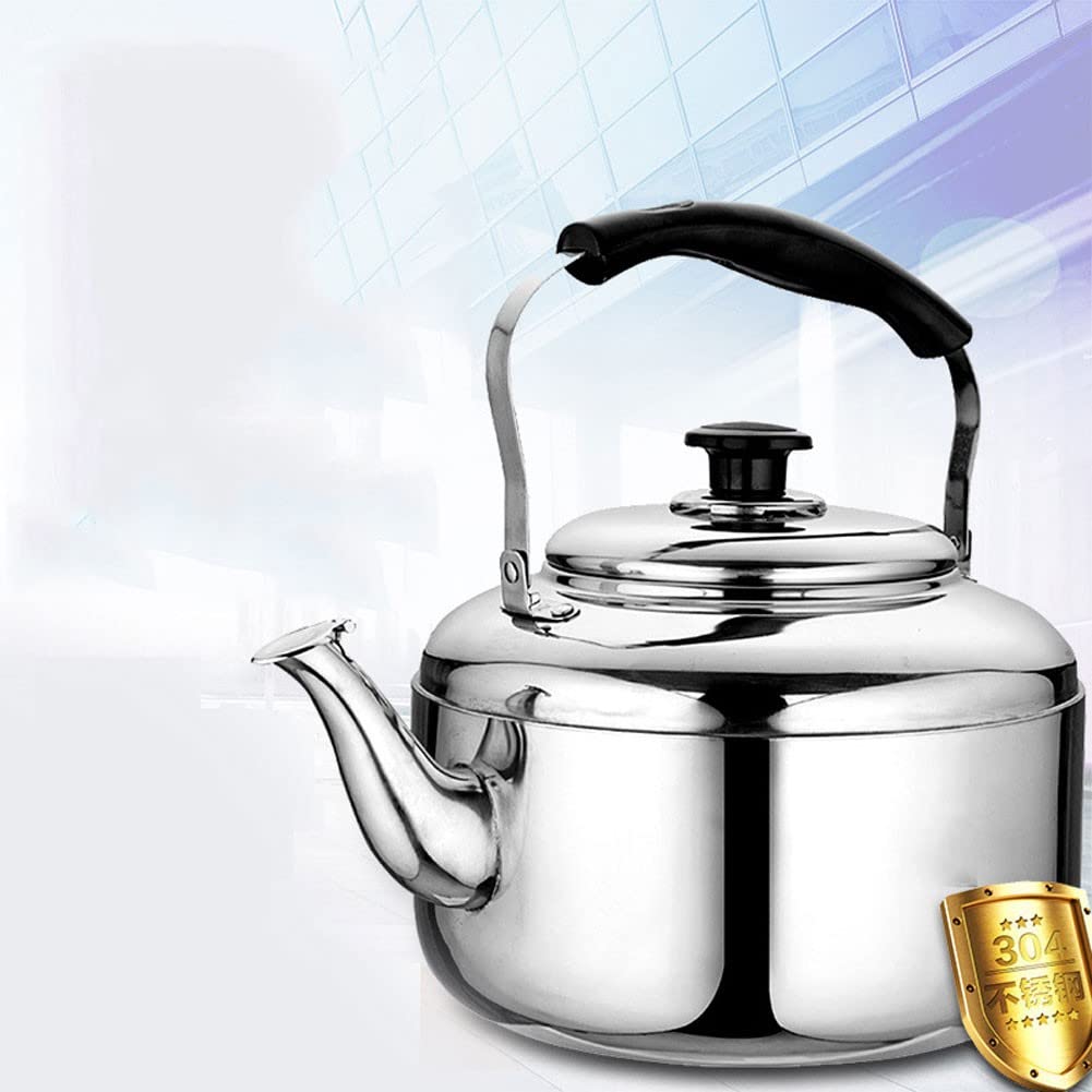 Premium 5L Stainless Steel Whistling Stovetop Tea Kettle - Durable Metal Tea Pot for Gas & Electric Stoves - Perfect for Home, Restaurant & Office Use - Ideal for Tea Brewing, Coffee Making & Hot Water Heating