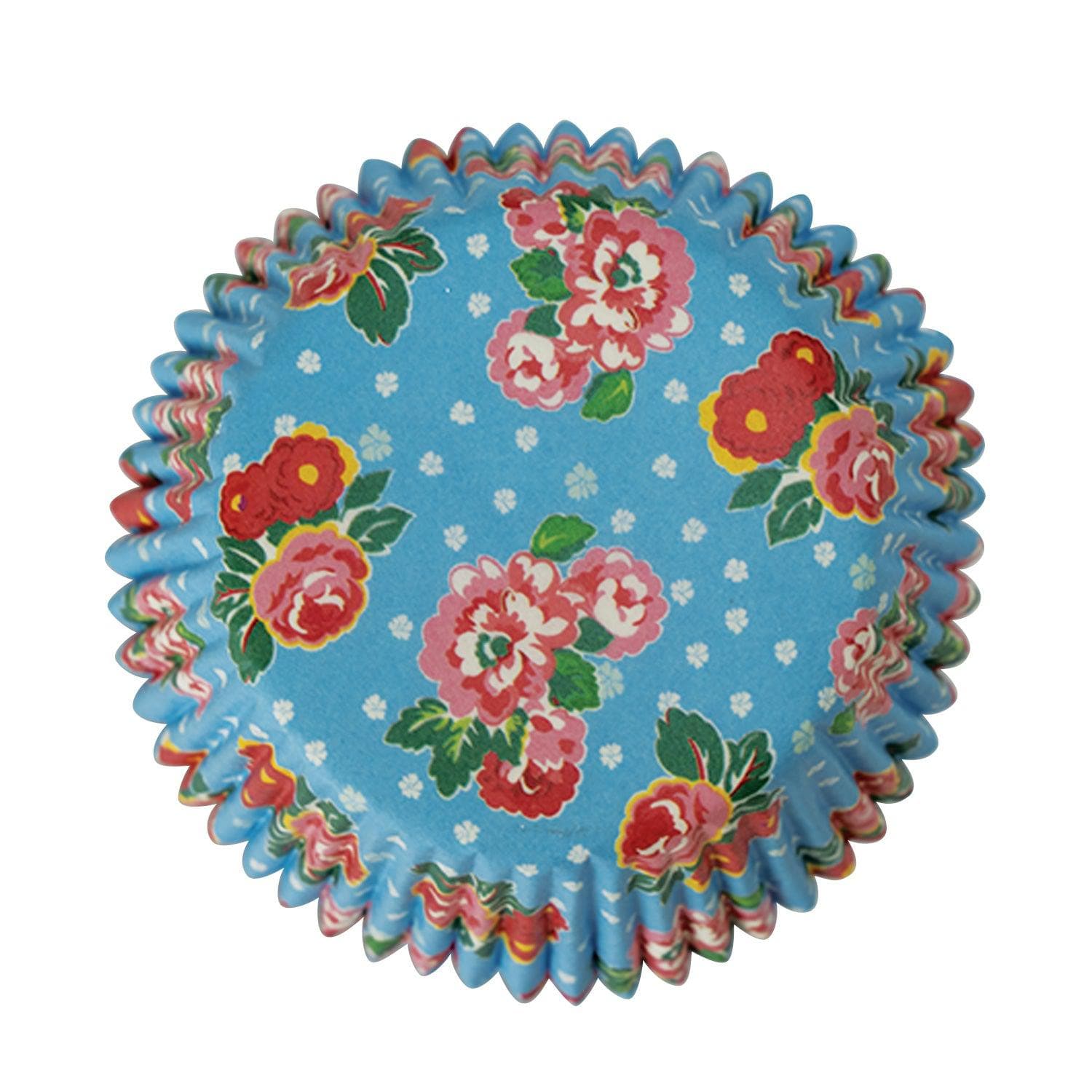 Blue Floral Standard Size Cupcake Wrappers & Liners - 50 Pack Baking Decorations for Parties, Weddings, Baby Showers & Birthday Cakes