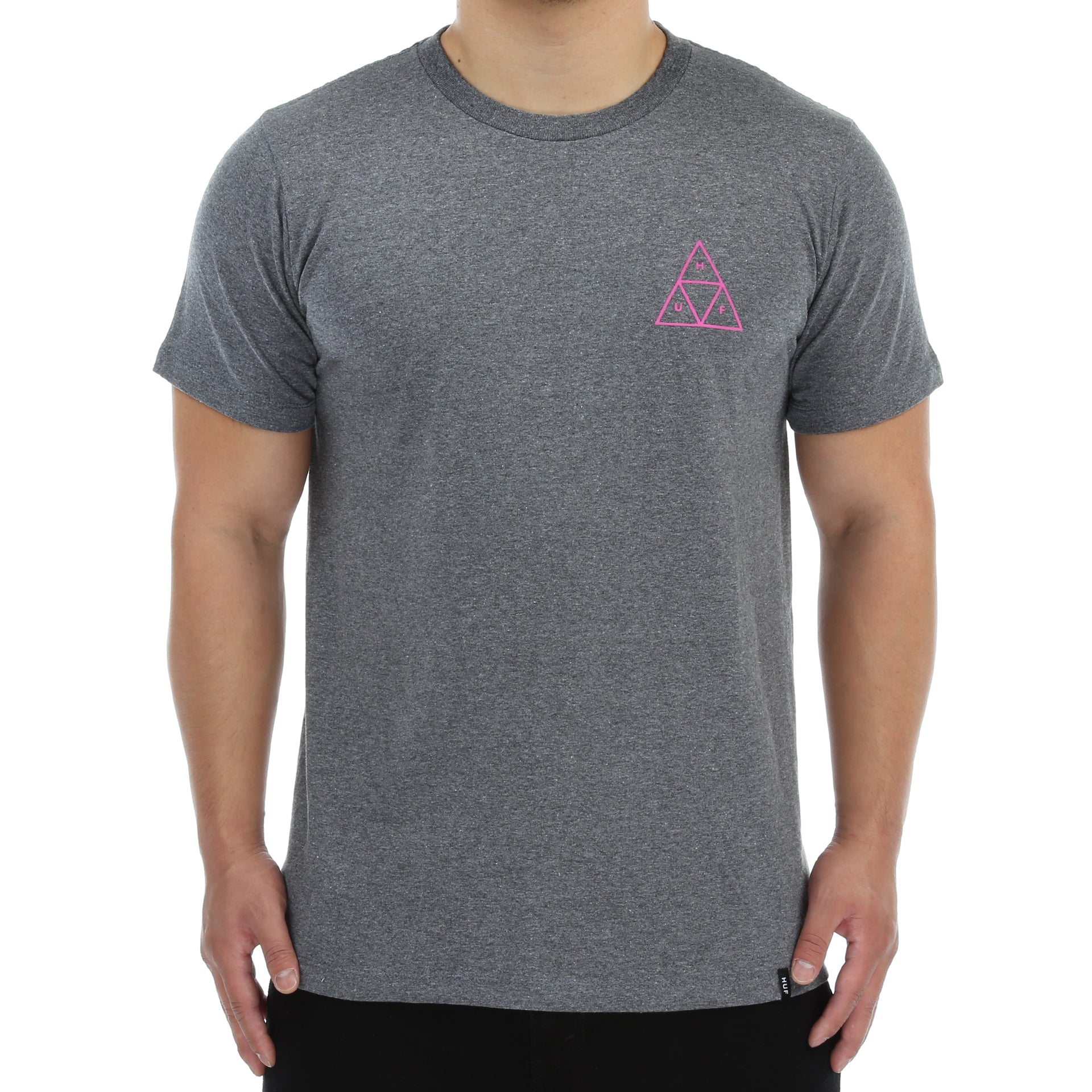 Huf Triple Triangle T-Shirt for Men - Arctic Grey - Casual Streetwear Tee for Skateboarding & Urban Fashion