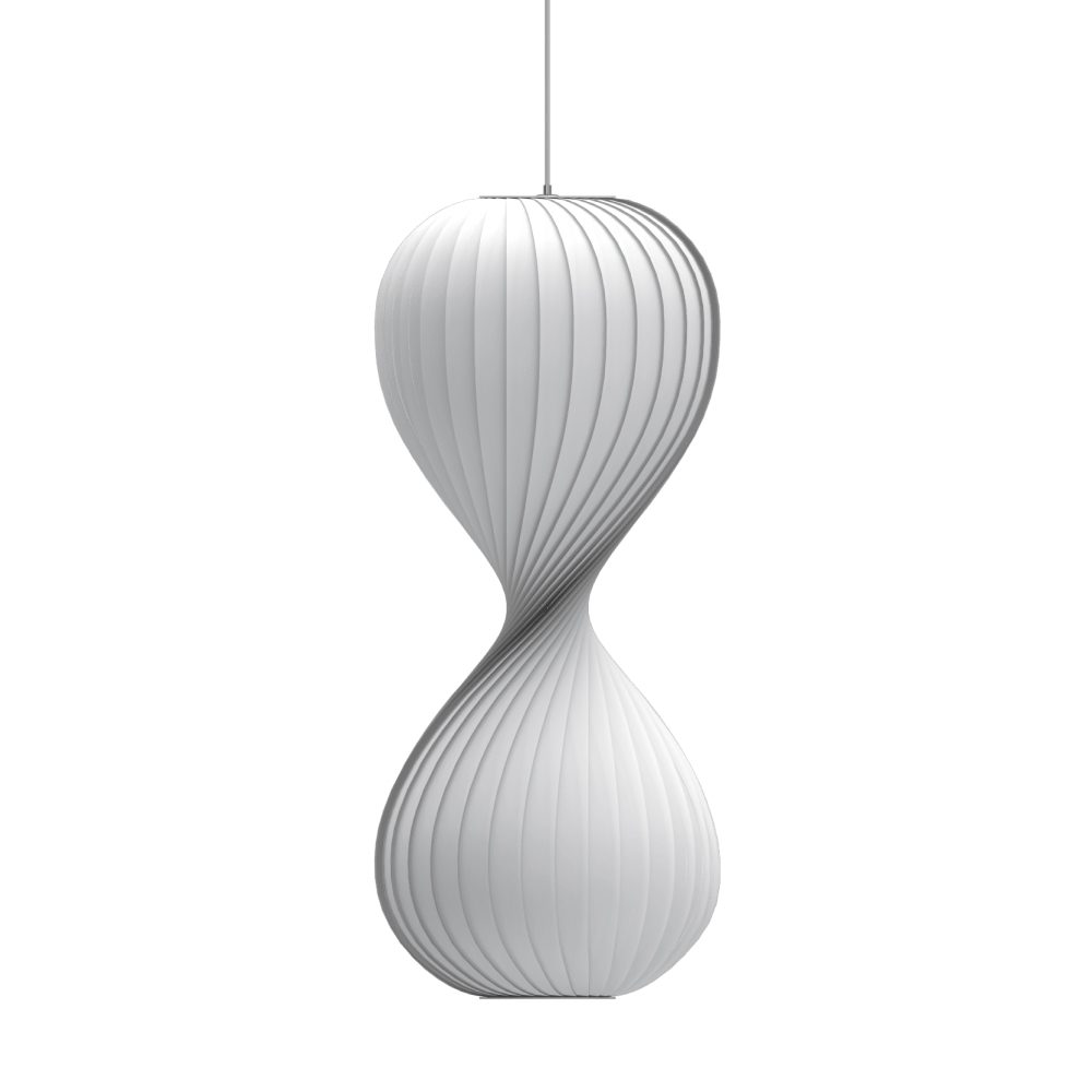 TOM ROSSAU TR10 Modern Pendant Light - 40x100cm White Plastic Hanging Lamp for Kitchen Island, Dining Room & Bedroom Lighting | Dimmable Ceiling Light Fixture