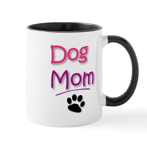 White/Black Inside - Dog Mom With Dog Paw Mugs