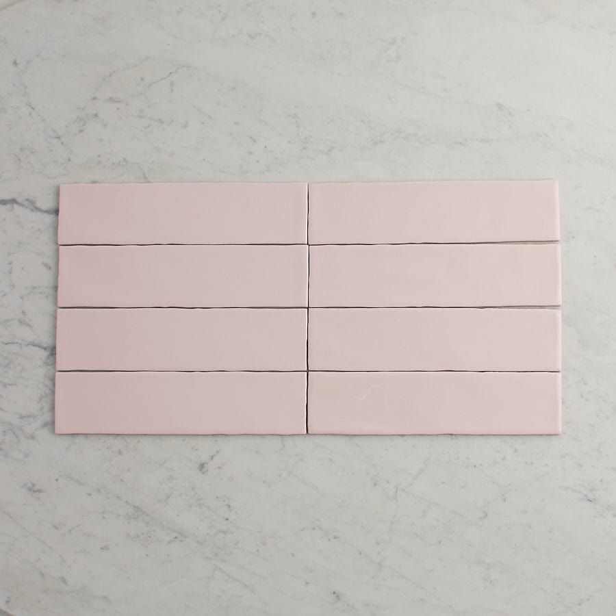 Premium Newport Gloss Subway Baby Pink Ceramic Tile - Perfect for Kitchen Backsplash, Bathroom Walls & Home Decor
