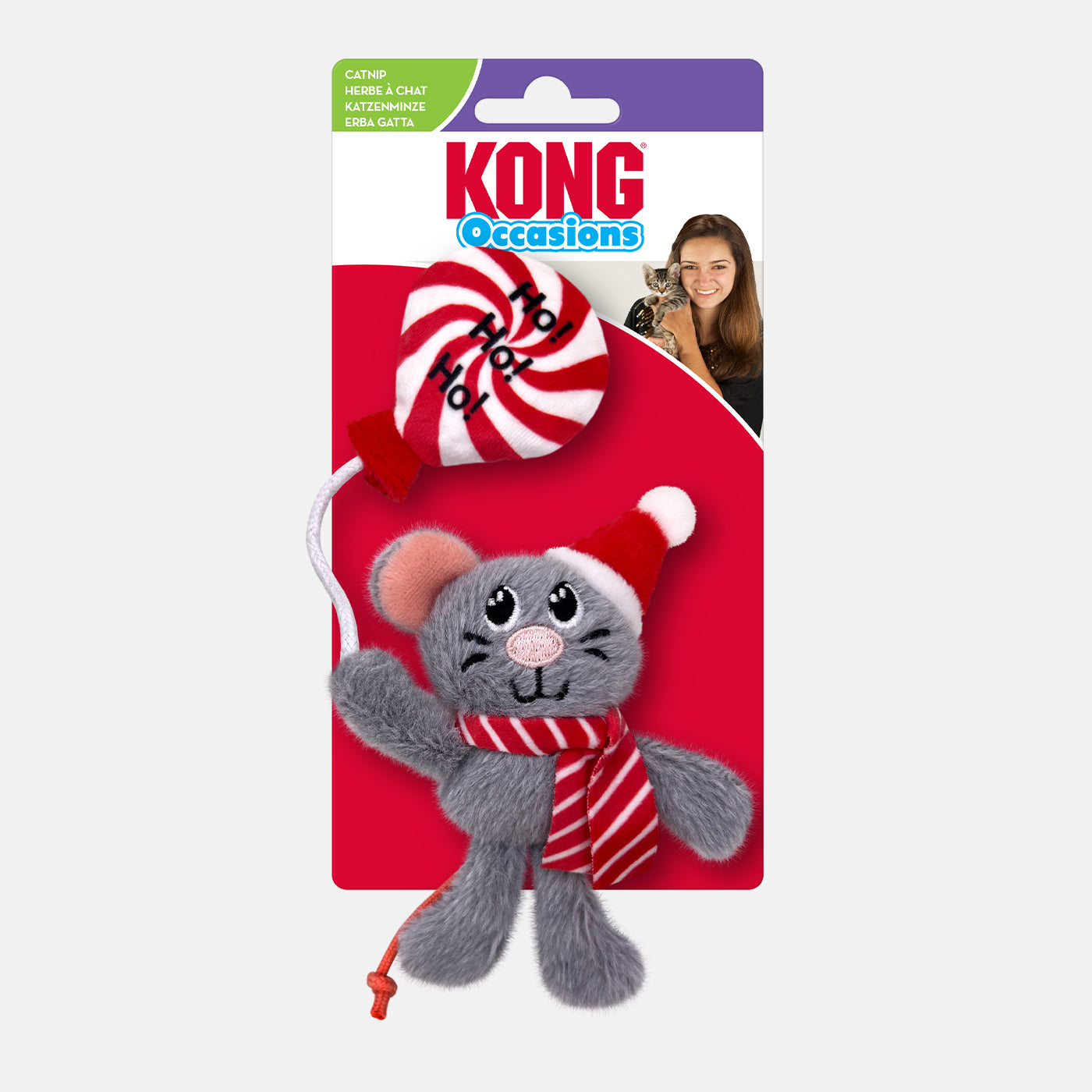 KONG Holiday Dog Toy - Durable Chew Toy for Small & Medium Dogs - Festive Mouse Design for Christmas & Halloween Playtime